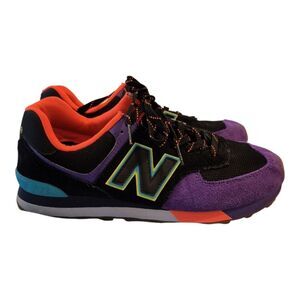 New Balance 574 Rare Retro Look ML574PT2 Black Purple Sneakers Shoes 8.5 Men